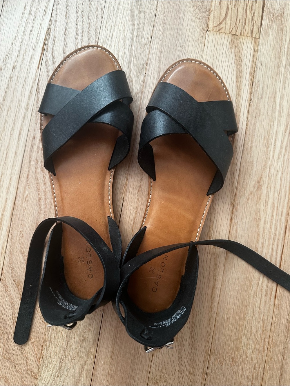 Caslon Black Leather Ankle Wrap Sandals – Size 8.5 – Worn Twice / basically new!